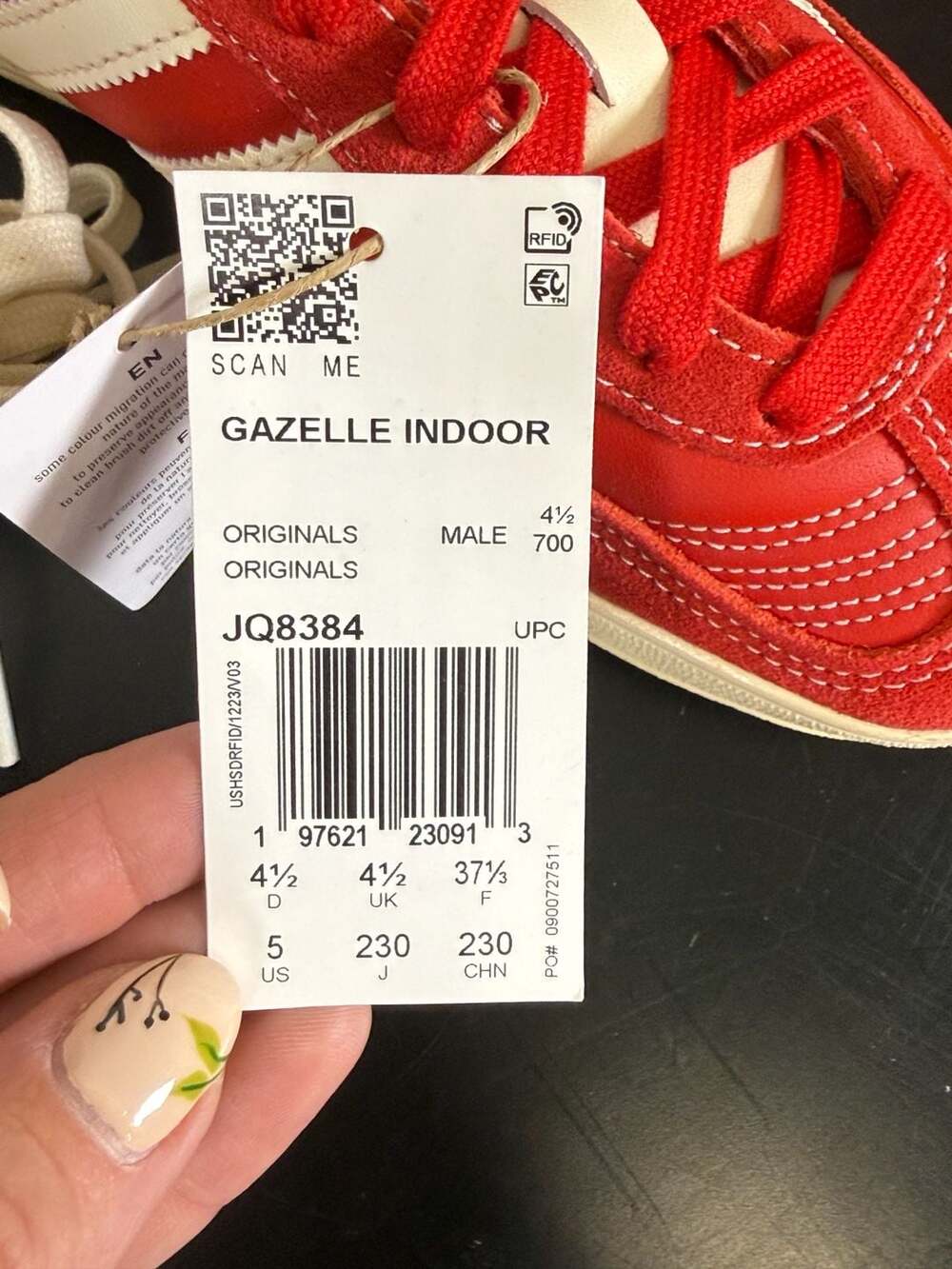 Adidas Gazelle Indoor Sneakers Red/White Size 5 - Picture 3 of 13